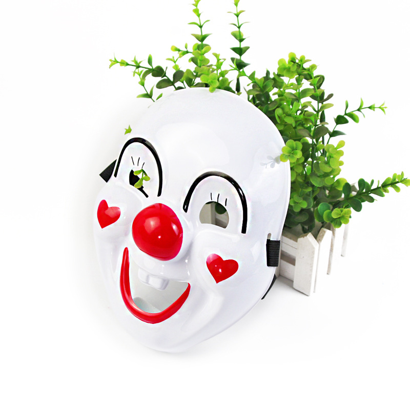 小丑面具笑脸全脸塑料pvc成人恐怖儿童搞笑头套微笑鼻子道具