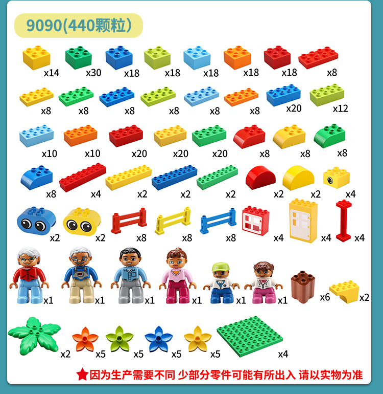 大颗粒兼容乐高9090积木拼插益智玩具3-6岁儿童教育培训定制教具