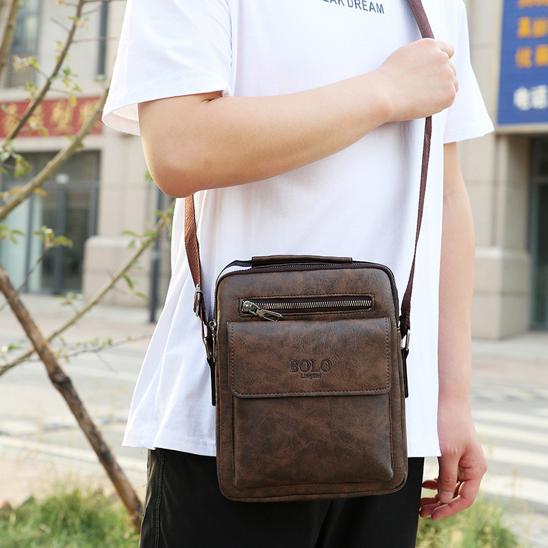 Quality Men's Bag New Shoulder Bag Men's Fashion Messenger Bag Business Casual Handbag Mobile Phone Bag One Piece Dropshipping