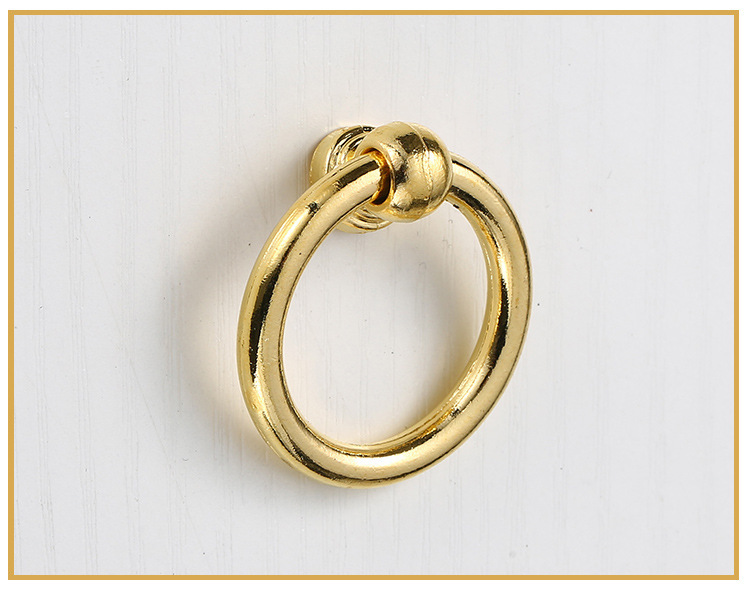 厂家直销柜子抽屉拉手拉环现代简约环形衣柜单孔锌合金柜门拉手