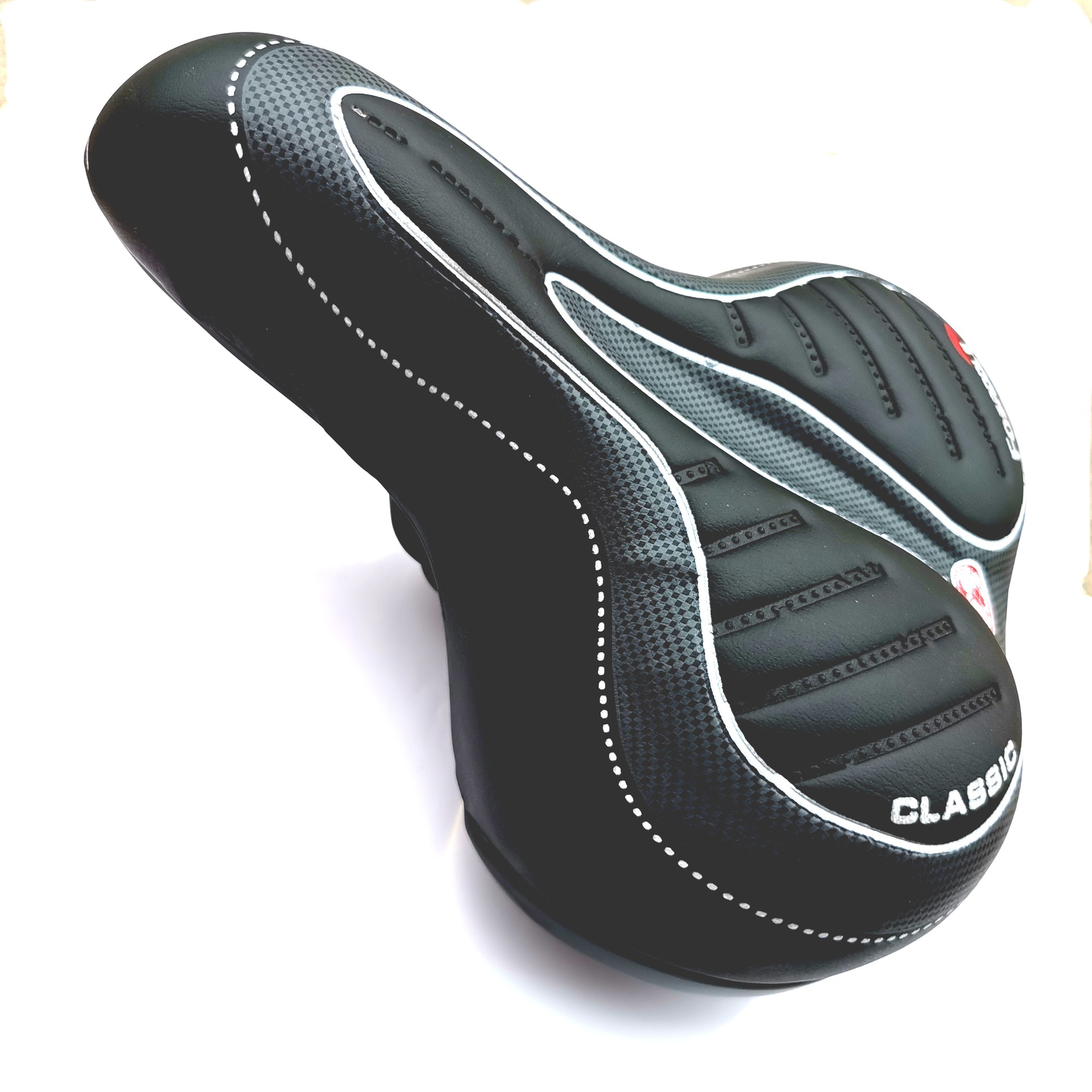 跨境聚氨酯舒适柔软自行车鞍座条纹黑色pu自行车车座