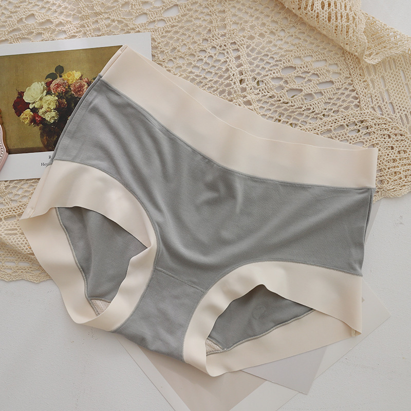 N630 0 Sense Non-Sensitive Seamless Mid-High Waist Simple Underwear 60 Pieces Soft Women's Briefs Contrast Color