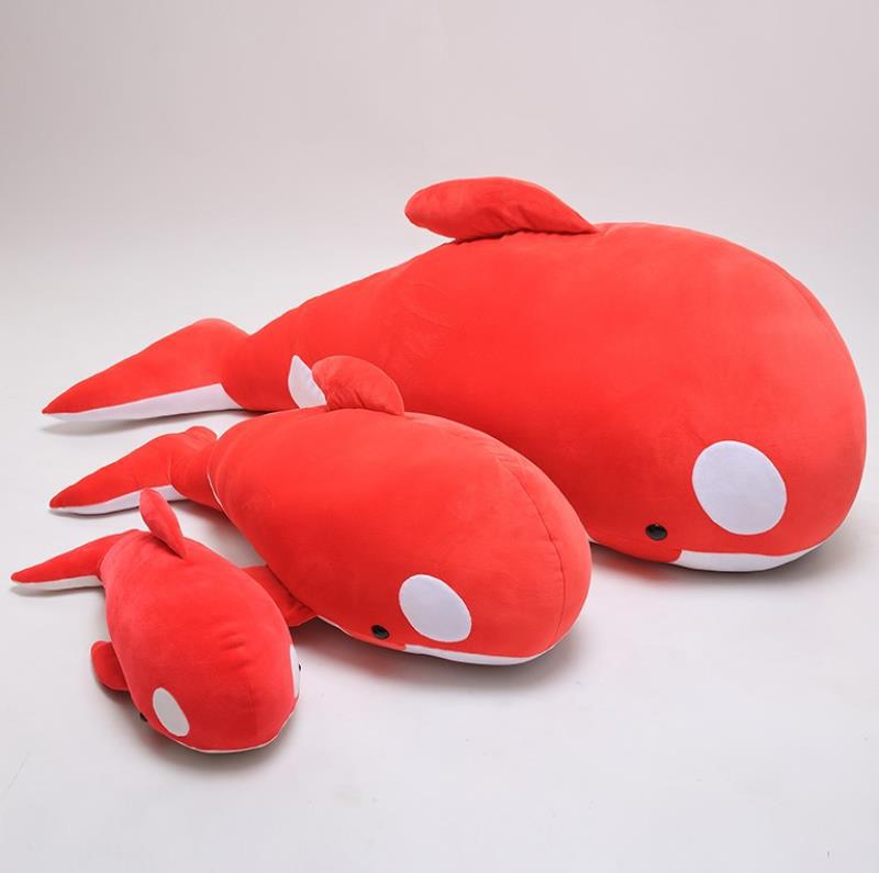东莞源头厂家泡沫粒子填充红色虎鲸抱枕批发儿童卡通沙发靠垫