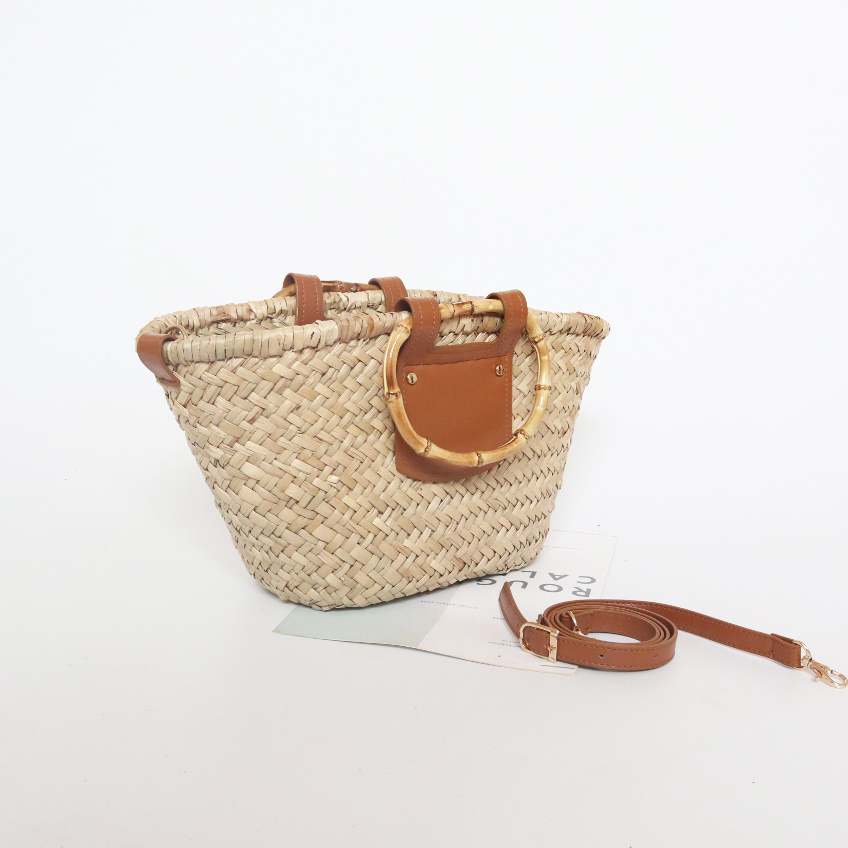 Fashion Casual Straw Bag One-Shoulder Portable Seaside Holiday Travel Bag Western Style Beach Bag Woven Bag New