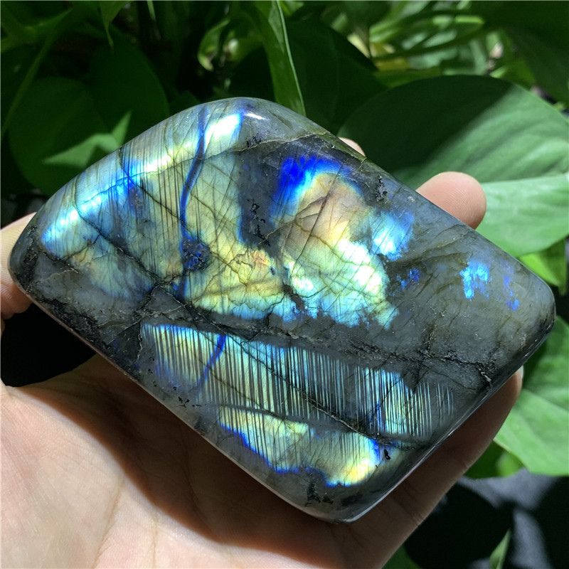 天然灰月光石拉长石原石毛料打磨抛光观赏奇石摆件矿石教学标本