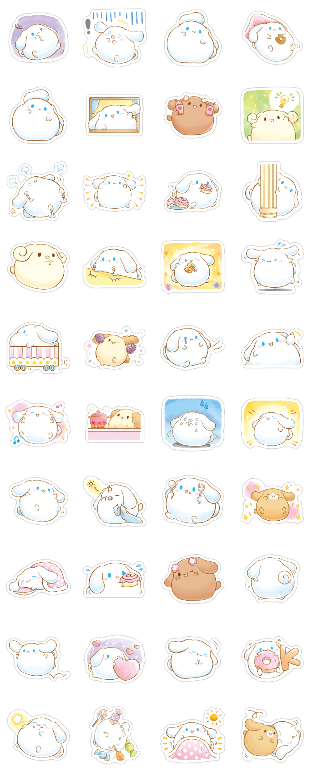 玉桂狗贴纸 卡通布丁狗手机壳手账素材 可爱大耳狗水杯手帐贴纸