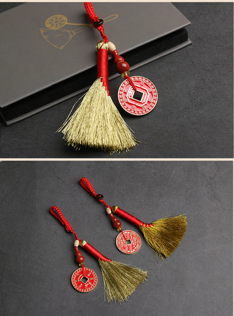 本命年化太岁风水物金扫把钥匙扣金扫帚挂件扫除霉运包挂