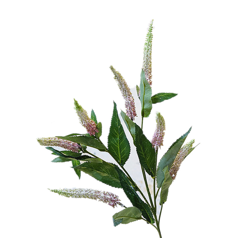 森系田园5叉鼠尾草 塑料仿真花草人造花婚庆吊顶假花摄影家居摆件