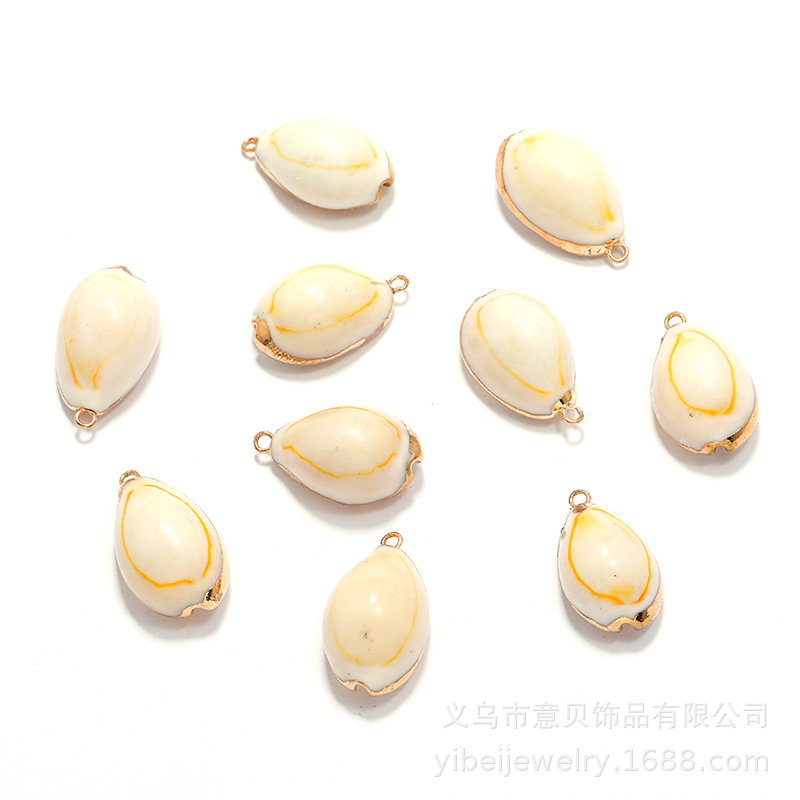 European and American Style Electroplated Shell Small Conch DIY Ornament Pendant Gold-Plated Edge Conch Golden Edge Shell