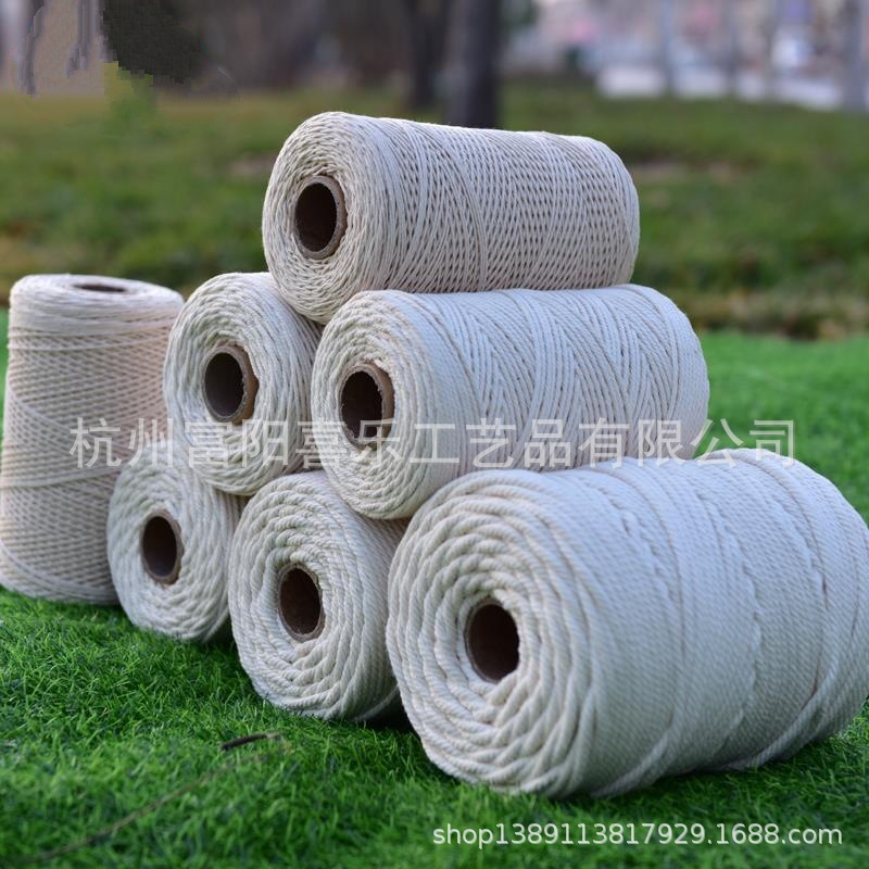 Traditional Craft Natural Color Thick Cotton String Hand-Woven Binding Cotton String DIY Decorative Materials