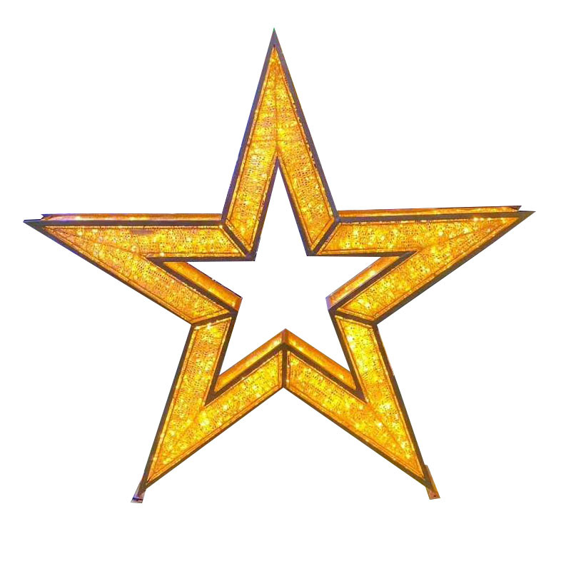 3d五角星造型灯25米高圣诞节日led立体装饰灯公园商场亮化景观灯