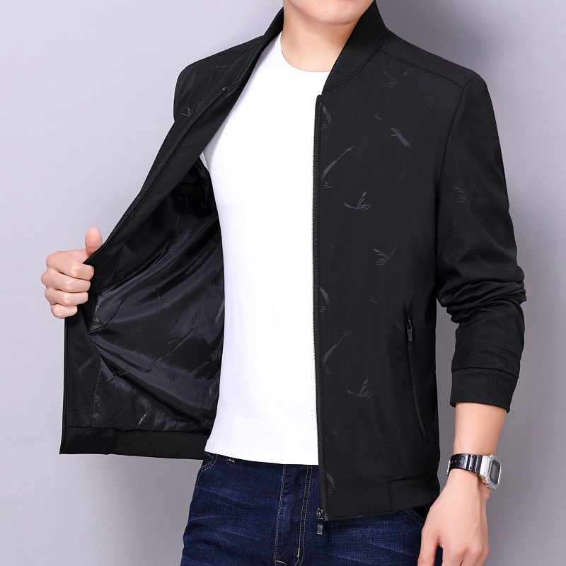 2020新款男装时尚休闲夹克秋季男士薄款立领拉链帅气男装夹克外套