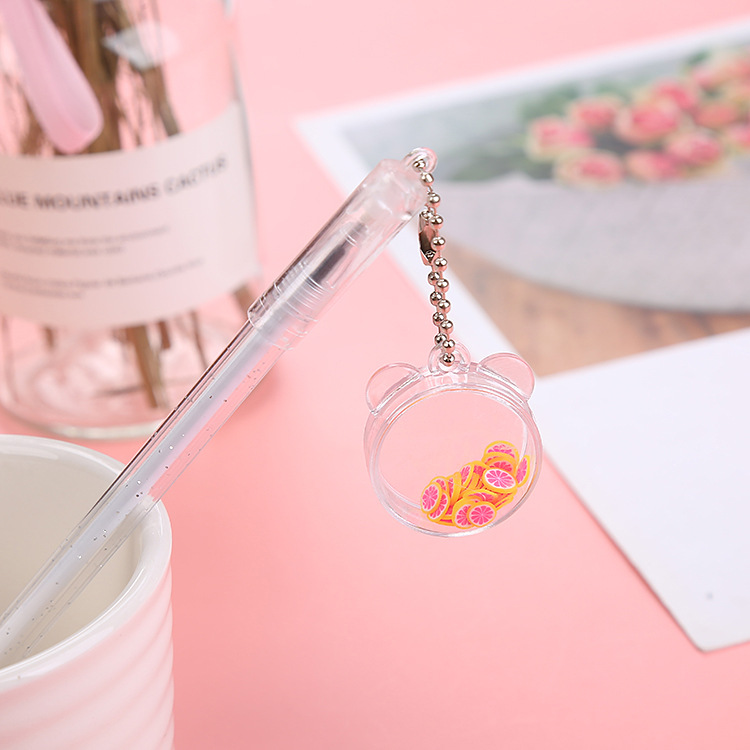 Fruit Sequins Pendant Gel Pen Creative Student Hanging Pen Cute Stationery Office Supplies Water-Based Sign Pen