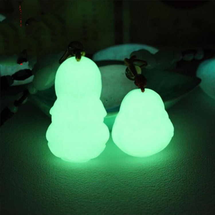 夜光玉石发光珠夜明珠观音佛吊坠男女款夜光石项坠荧光石批发