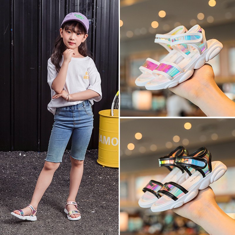 0成交9529双儿童凉鞋2022夏新款水钻公主鞋软底沙滩鞋ins中大童防滑