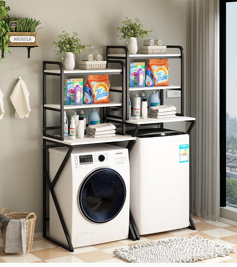 洗衣机置物架子落地卫生间滚筒上方收纳阳台洗衣柜浴室马桶储物架