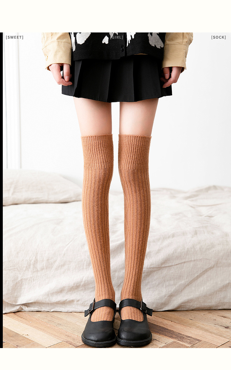袜子女高筒袜秋冬季羊毛长筒袜冬天日系长袜大腿袜加厚保暖过膝袜