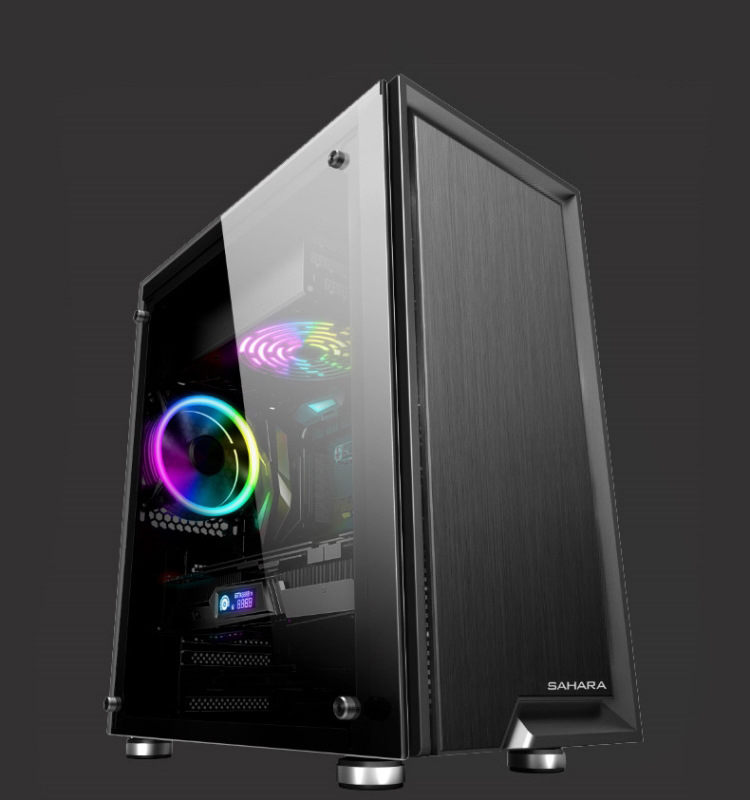 撒哈拉 海盗船长 神光7号水冷玻璃个性侧透台式机diy机箱主机游戏