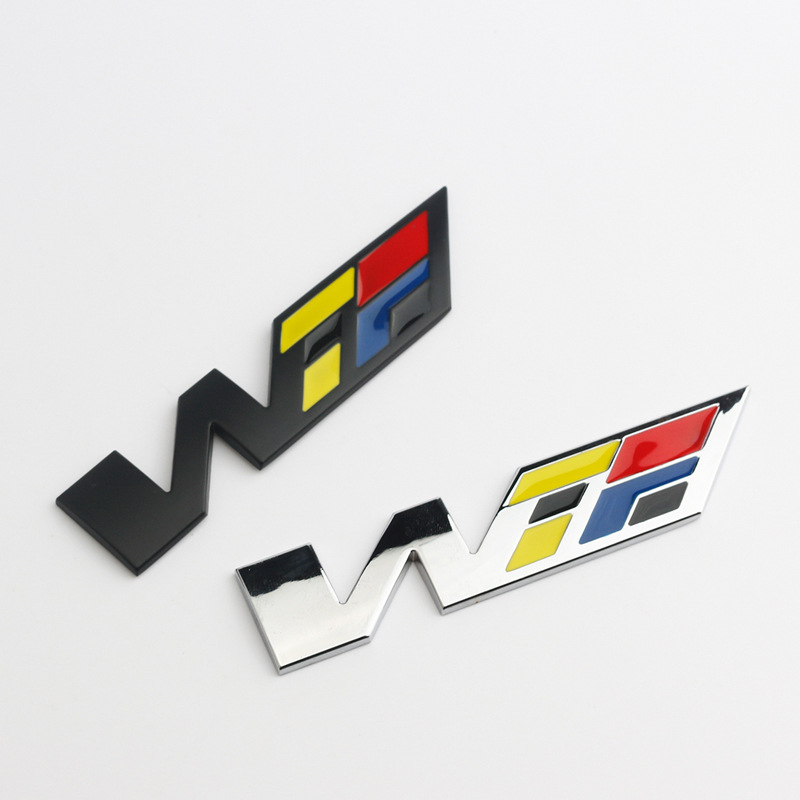 适用于凯迪拉克改装车标 w车贴金属贴标 wtf核动力w标叶子板贴标