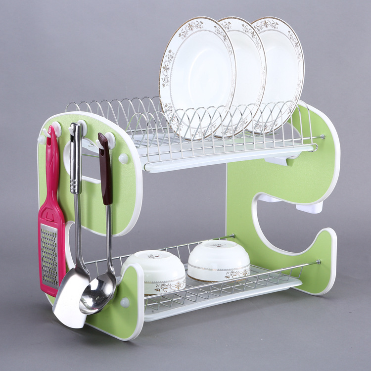 Cross-Border Two-Layer Arch Double Plate Kitchen Dish Rack Kitchen Storage Dish Rack Tableware Storage Rack