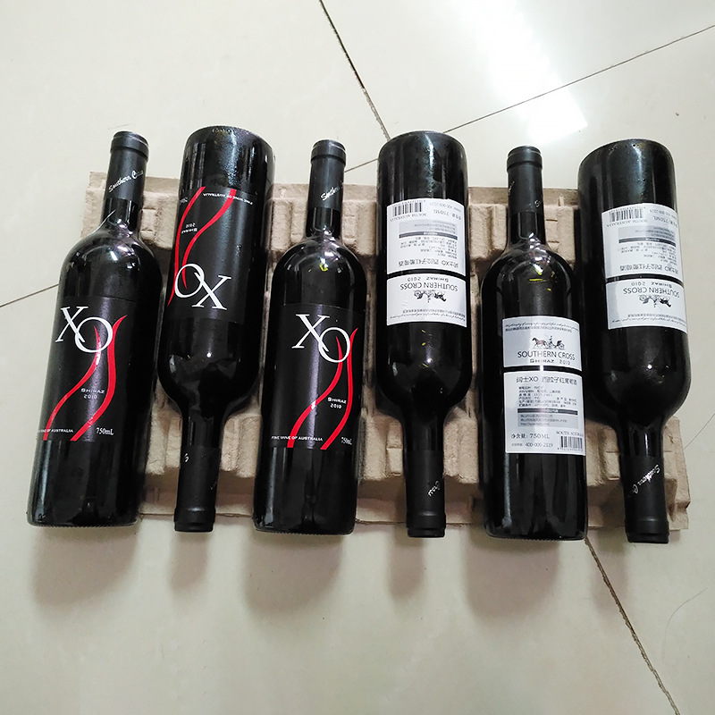 红酒瓶内衬纸托包装定制抗震防摔6瓶葡萄酒纸浆托盘定做防潮纸托