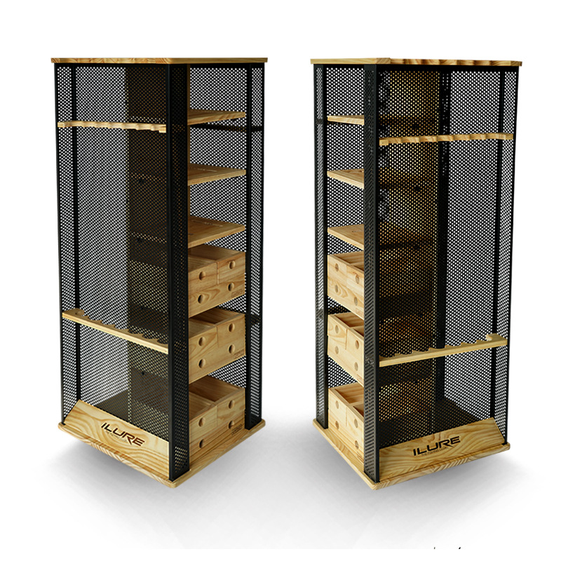 爱路亚渔具 鱼竿展示架 实体店家用轮子竿子工具收纳架