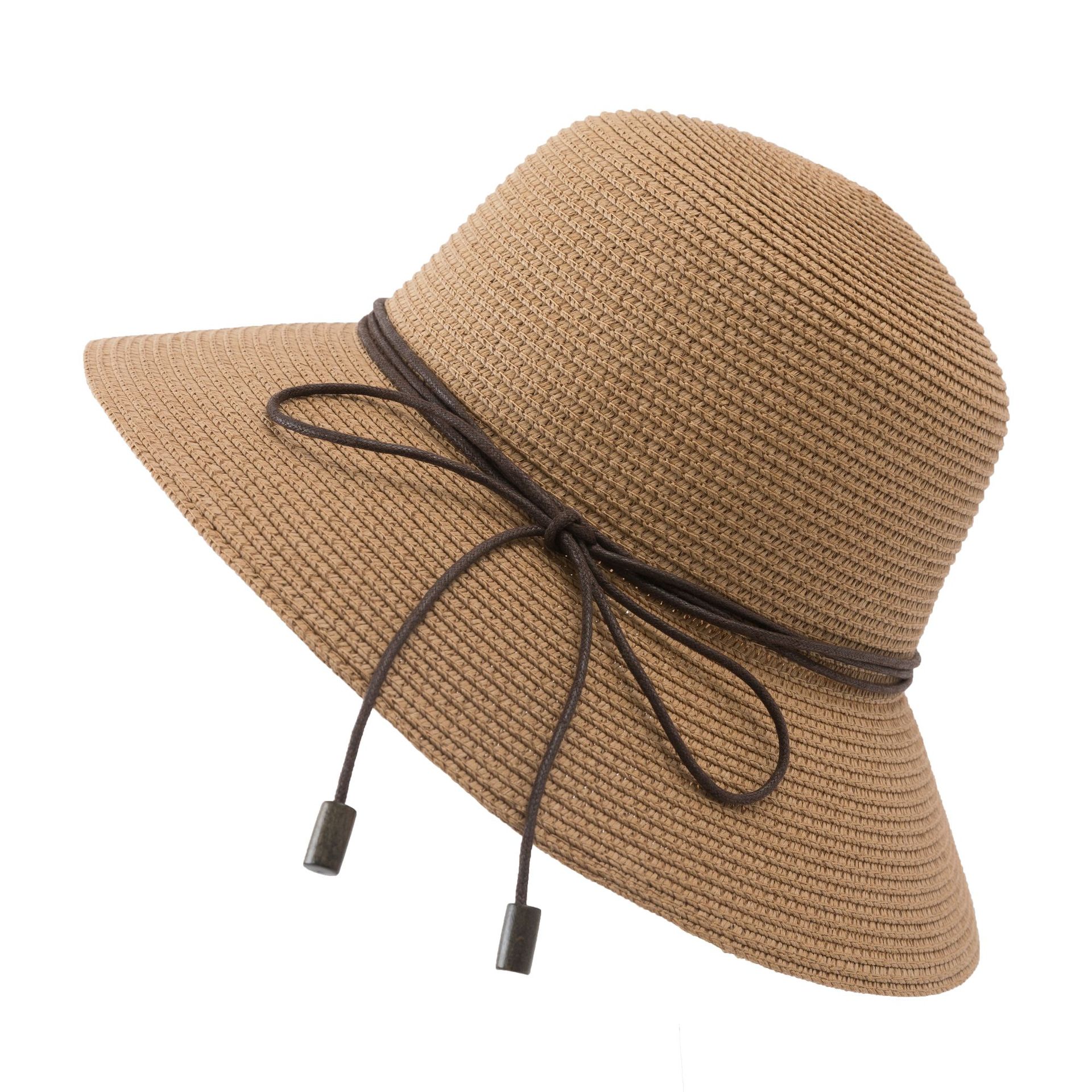 New Straw Hat Women's Summer Little Fresh Foldable Sun Protection Sun Hat Casual Vacation Seaside Beach Hat in Stock