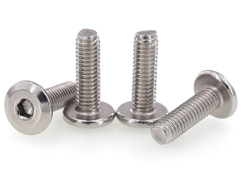 304不锈钢平圆头家具螺丝配件斜边内六角螺丝钉倒边螺栓 m4m5m6m8