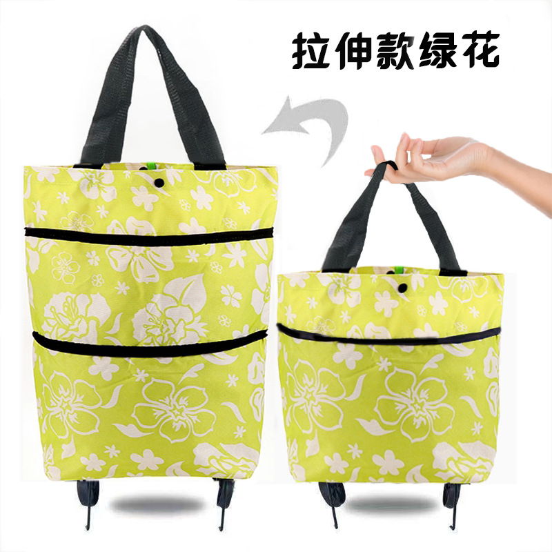 Trolley Bag Factory Wholesale Stretch Shopping Bag Printing Portable Large Capacity Household Storage Bag Shopping Vegetables Basket