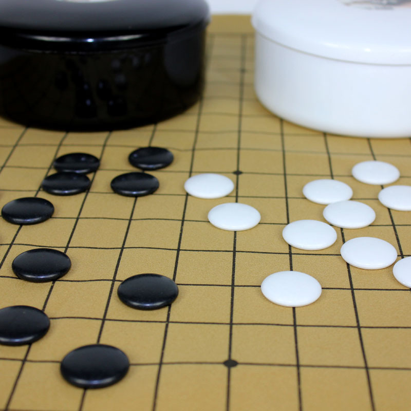 成人塑料密胺树脂围棋罐儿童棋院比赛围棋棋子象棋套装楠竹棋盘