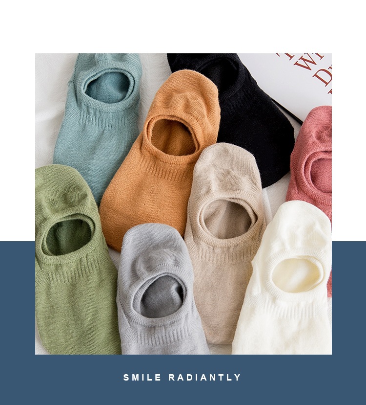 袜子女夏季薄款隐形袜硅胶防滑不掉跟纯色黑色浅口船袜ins潮韩版