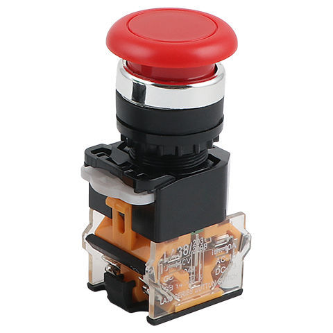 急停按钮开关自复位自锁式 la38-11m 蘑菇头按钮Ф22mm 一开一闭