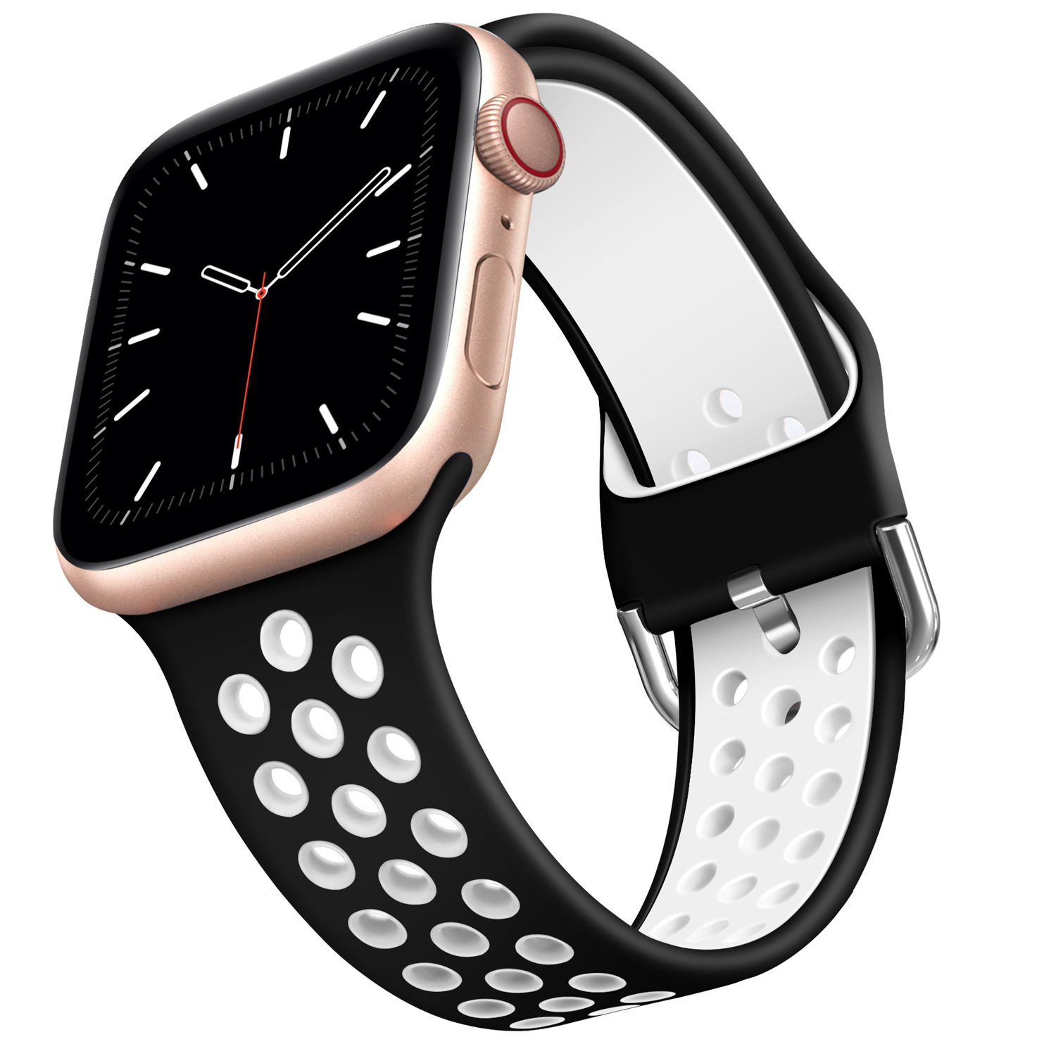 适用苹果手表iwatch2/3/4/5代手表 apple耐克双色硅胶 苹果表带