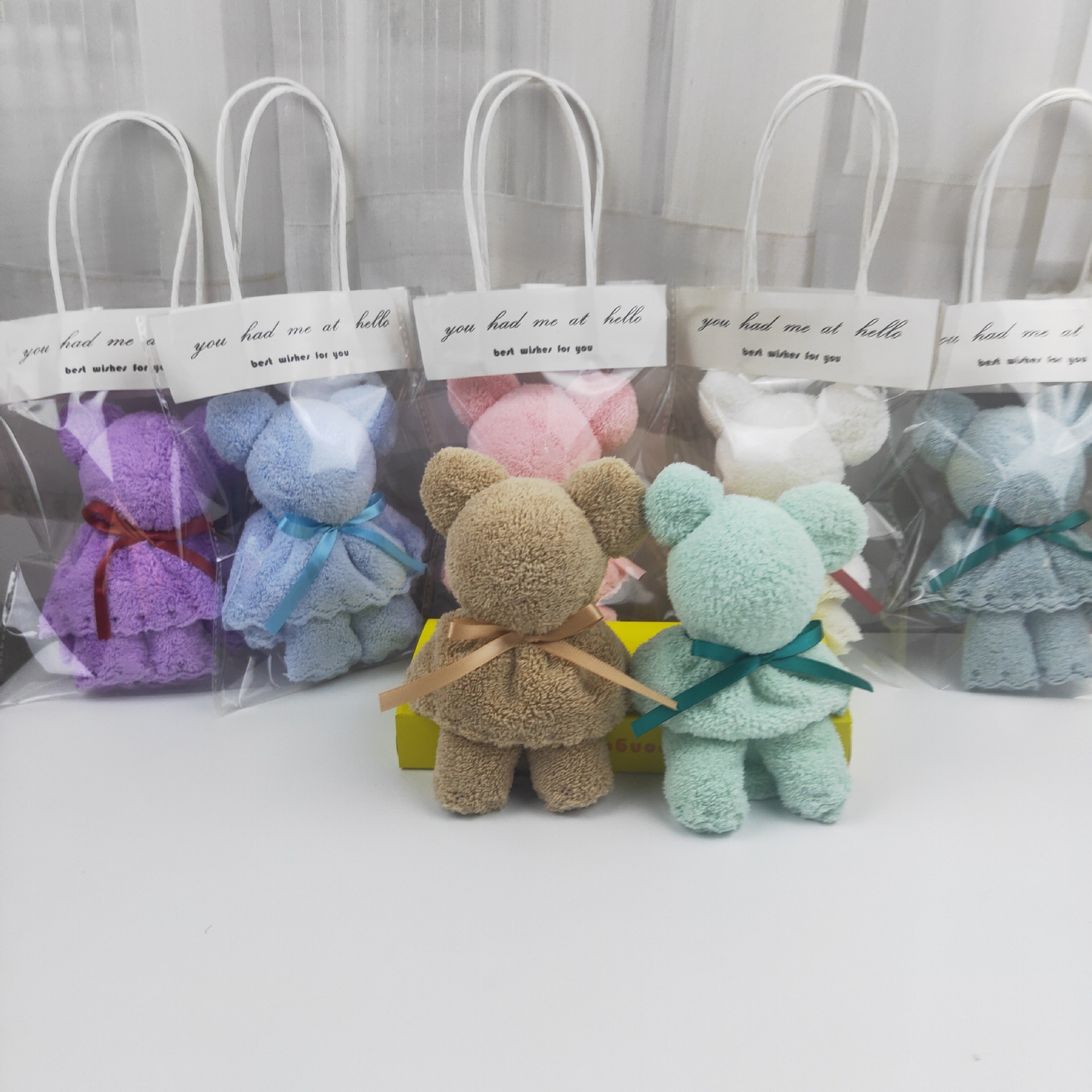 小熊造型毛巾伴手礼结婚回礼实用创意小礼品宝宝满月七夕小礼物