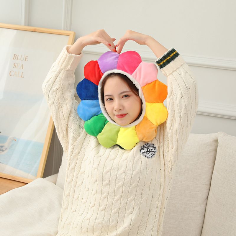 批发 软体太阳花头套帽子 毛绒头套 拍照道具写真道具 卡通头套