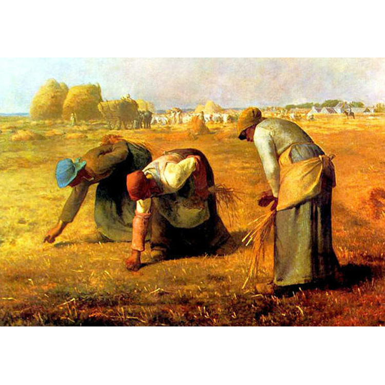 外贸新款钻石画境外名画拾穗者装饰画圆钻砖石画魔方钻厂家直销