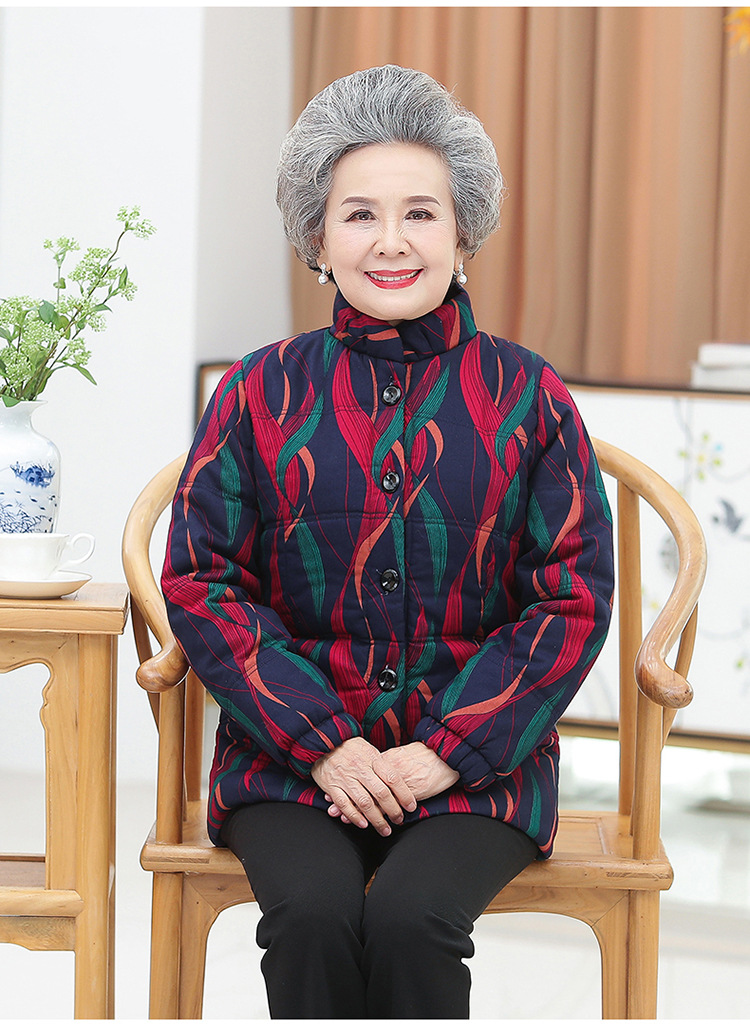 老年人冬装女奶奶装全棉衣服70岁老太太棉袄子80姥姥妈妈棉服短款