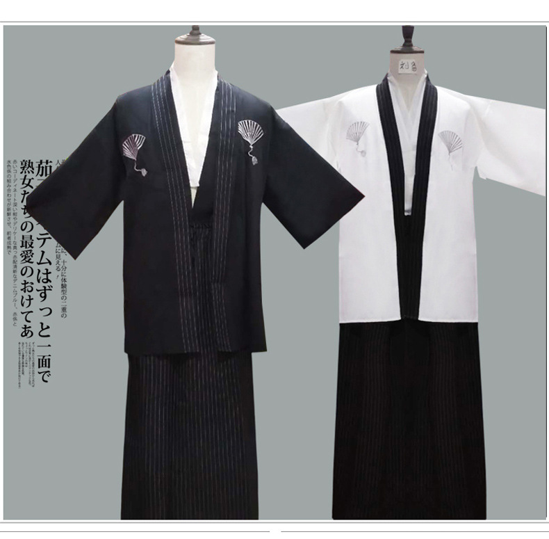 日本和服男正装日式传统武士服料理店工作服舞台演出服装批发