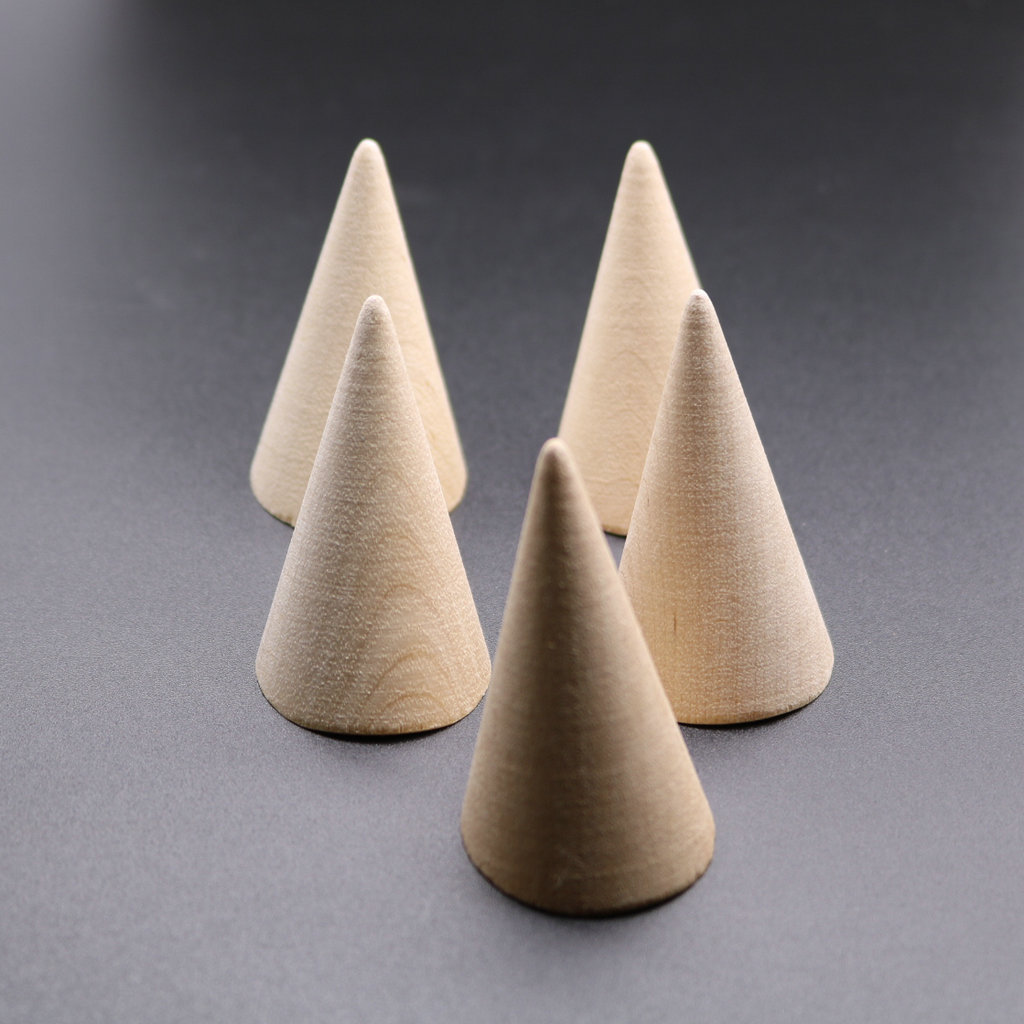 原木尖锥状木质展示台首饰展示道具戒指枕戒指展示跨境电商货源