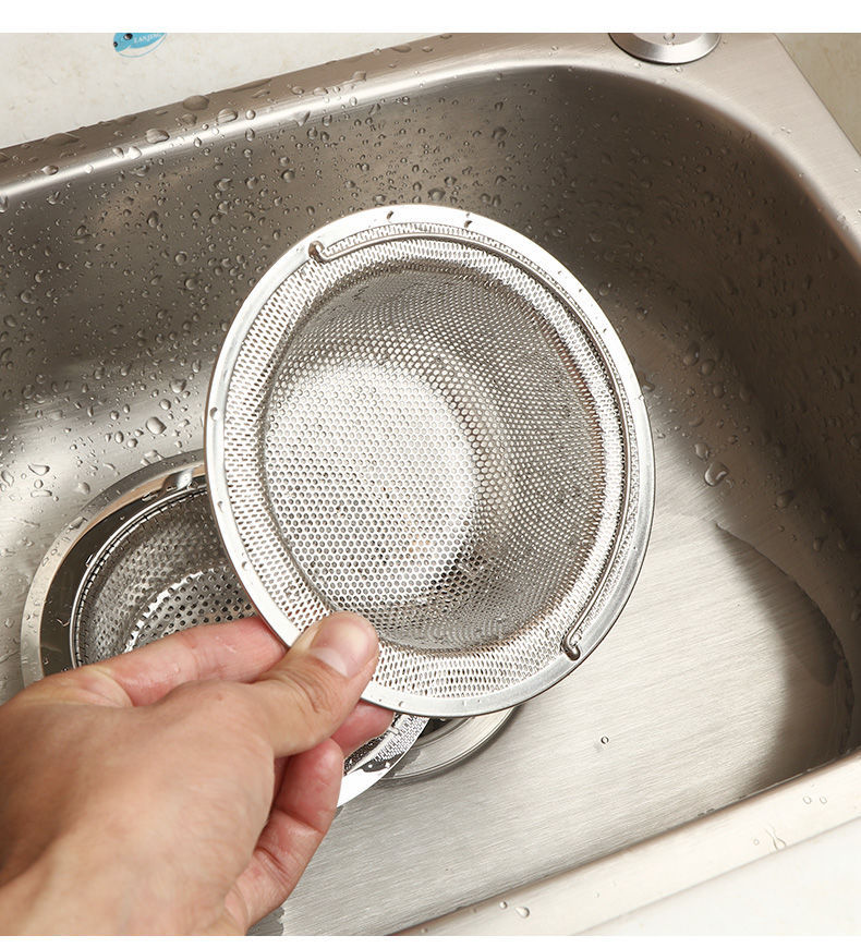 厨房水槽不锈钢过滤网器140下水器提篮网 14厘米洗菜盆水池过滤网
