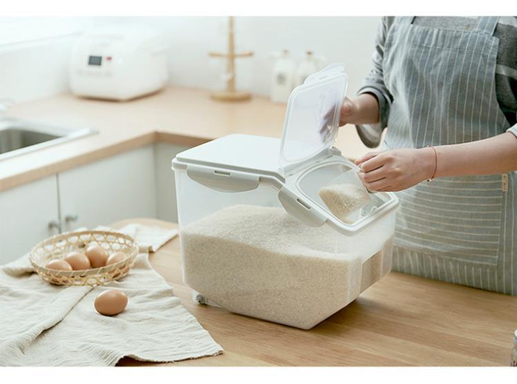 厂家直销日式厨房家用米桶10kg塑料储米箱20斤密封米缸防虫防潮加