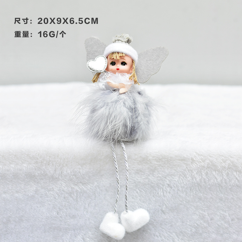 Cross-Border Spot New Christmas Decorations Christmas Tree Pendant Feather Angel Pendant Cute Style Doll