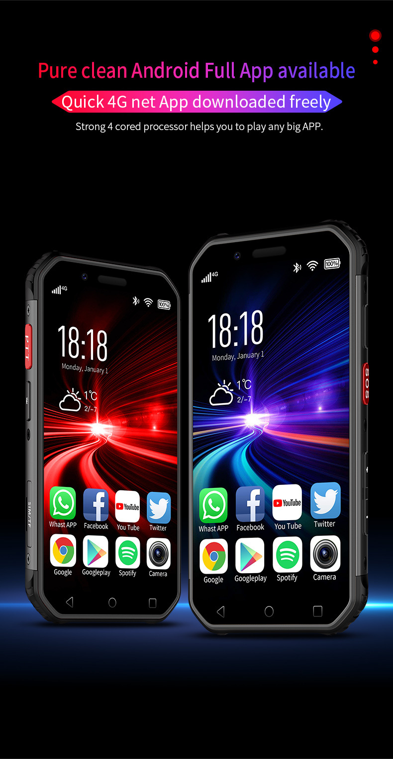 跨境爆款soyes/索野 s10新款迷你三防智能小手机全网通4g nfc对讲