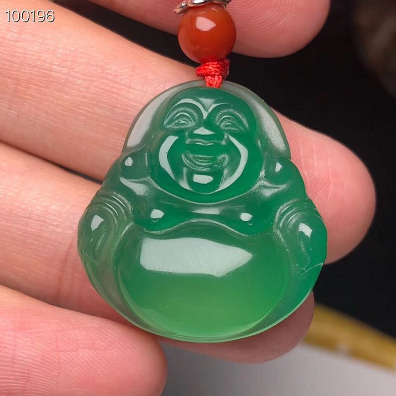 Live Broadcast Supply Agate Chalcedony Guanyin Jade Buddha Pendant Necklace Rope Gift Jade Pendant Factory Wholesale