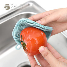 日本SP SAUCE双面硅胶洗碗布厨房刷碗刷去污抹布家用加厚百清洁刷