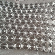批发32切面人造玻璃菠萝水晶球珠透明白色珠链散珠DIY饰品配件