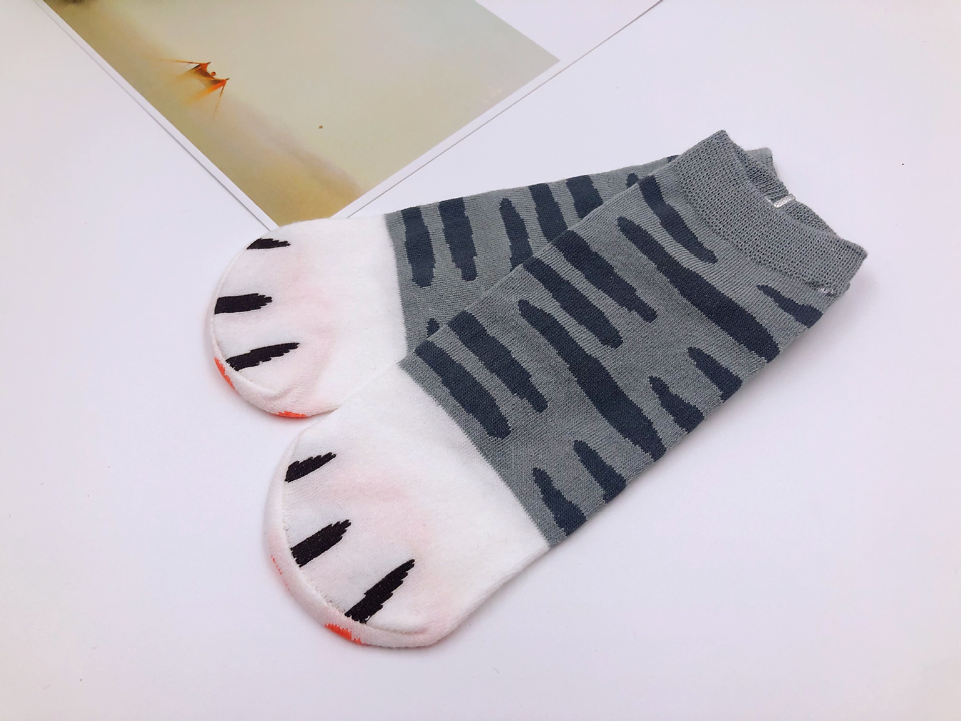 猫爪船袜可爱猫咪肉垫船袜女士短袜