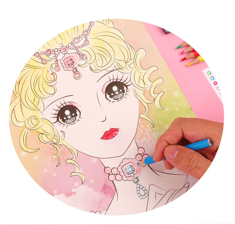 儿童彩妆画手工diy玩具女孩公主化妆涂色颜料填色涂鸦画厂家批发