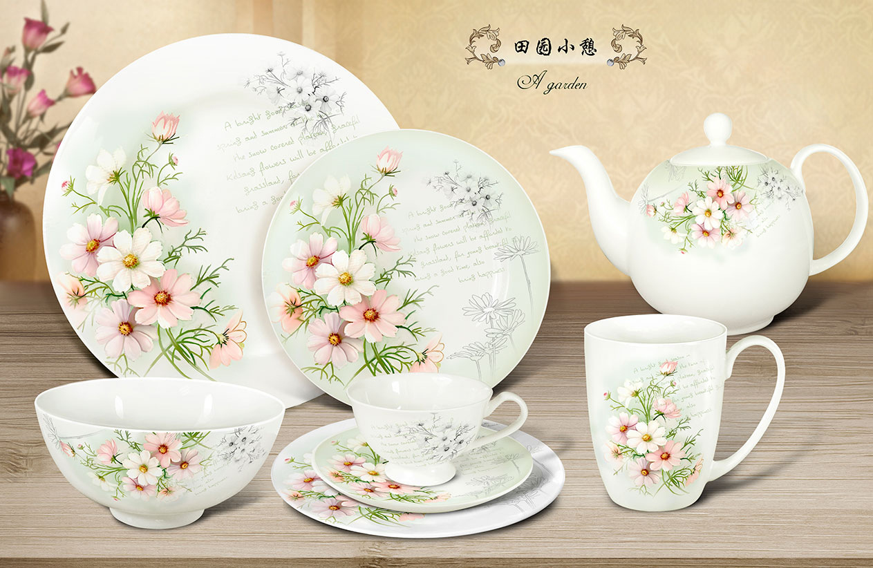 青花瓷丝印 餐具花纸 深圳花纸厂 釉上陶瓷花纸 水转印贴纸