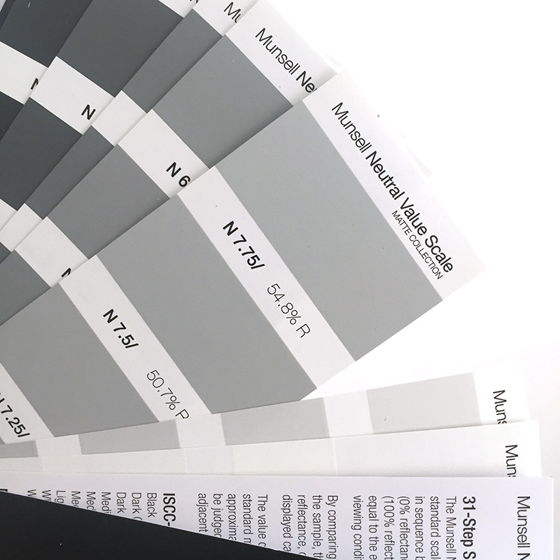munsell蒙赛尔/孟塞尔明度精选色-m50135灰色色卡半光泽版